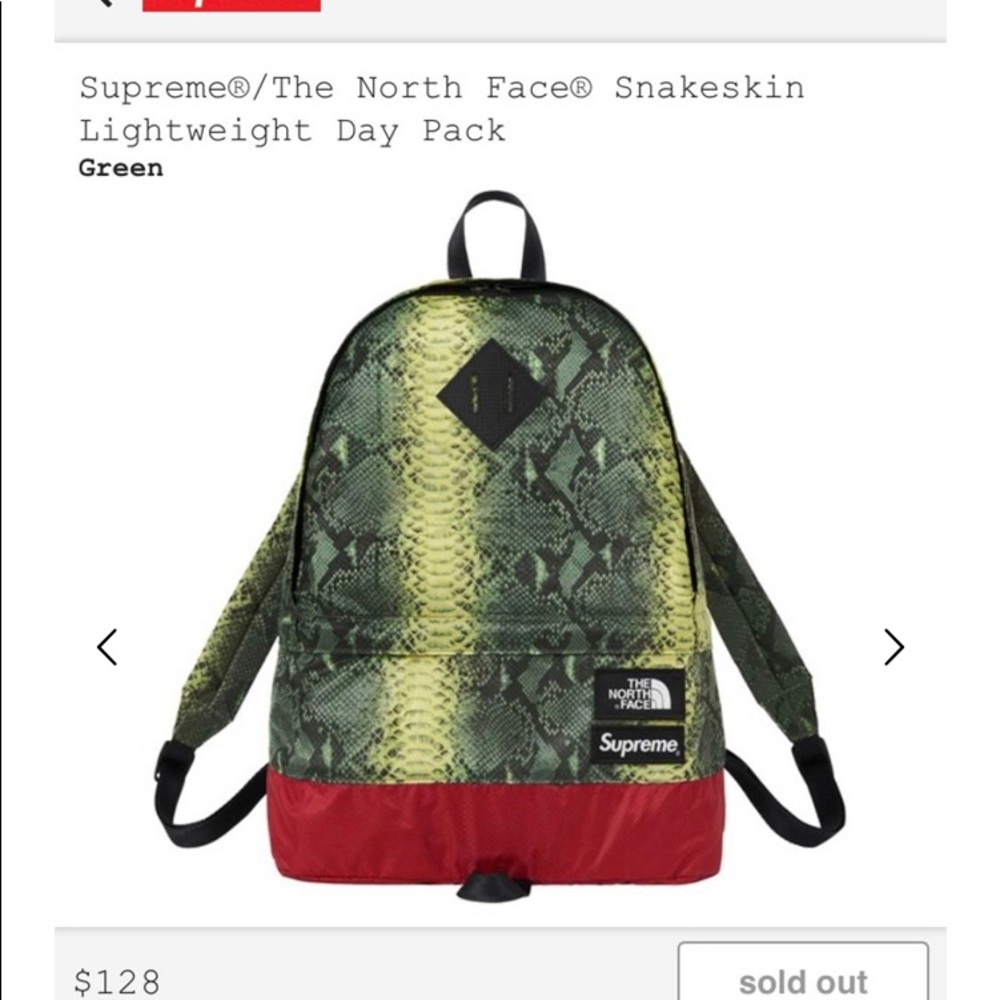 Supreme NorthFace Snake Print Backpack Authentic